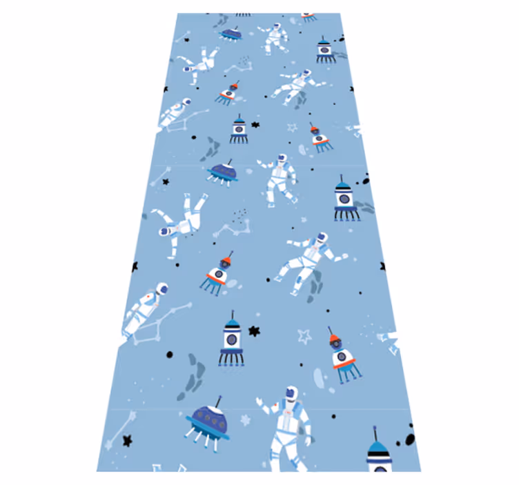 Bedroom carpet with astronauts and spaceships design - TenStickers