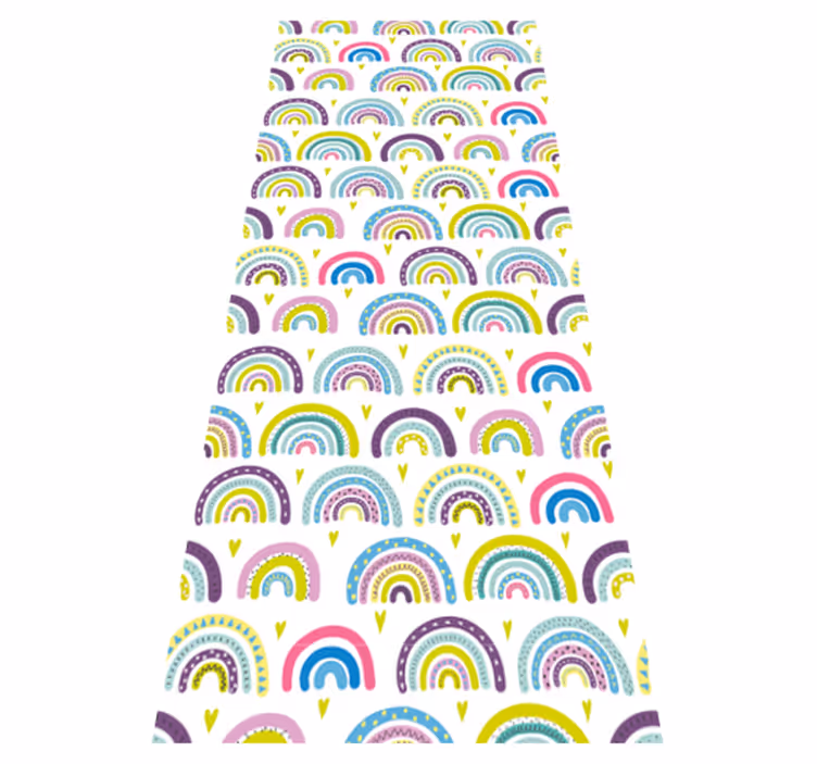 Bedroom carpet with colorful abstract rainbow pattern - TenStickers
