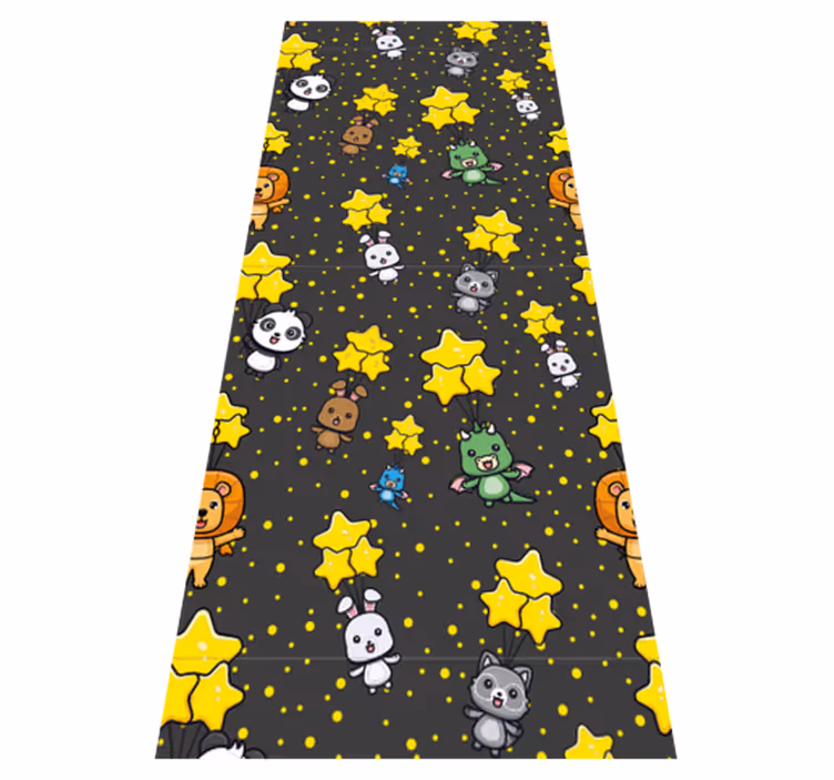 Bedroom carpet with cute animals on balloons - TenStickers