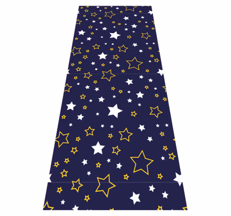 Bedroom carpet night sky with white and yellow stars - TenStickers