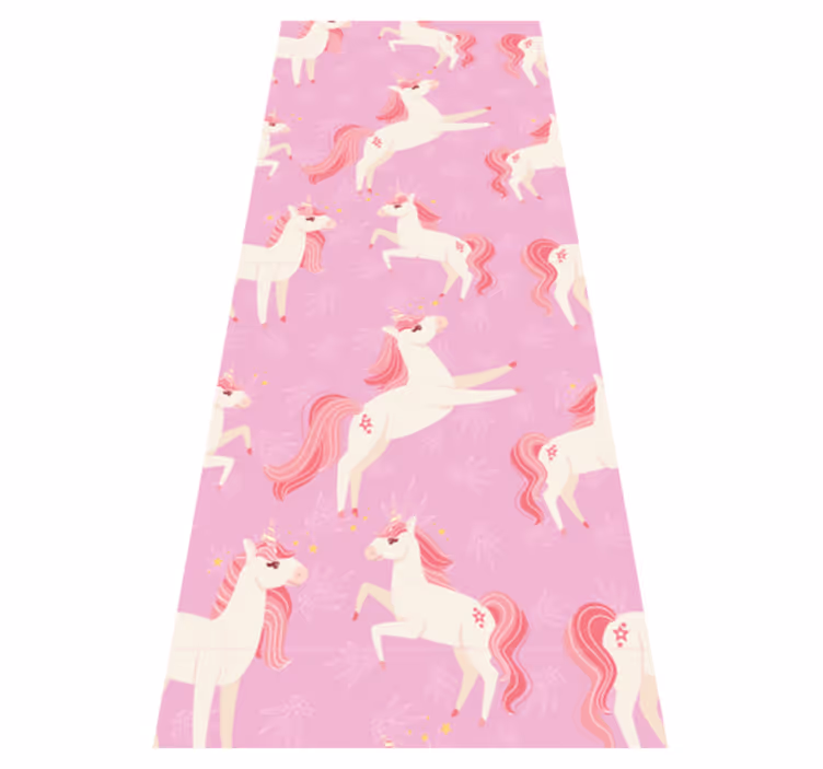 Pastel unicorns with plants and flowers bedroom carpet - TenStickers