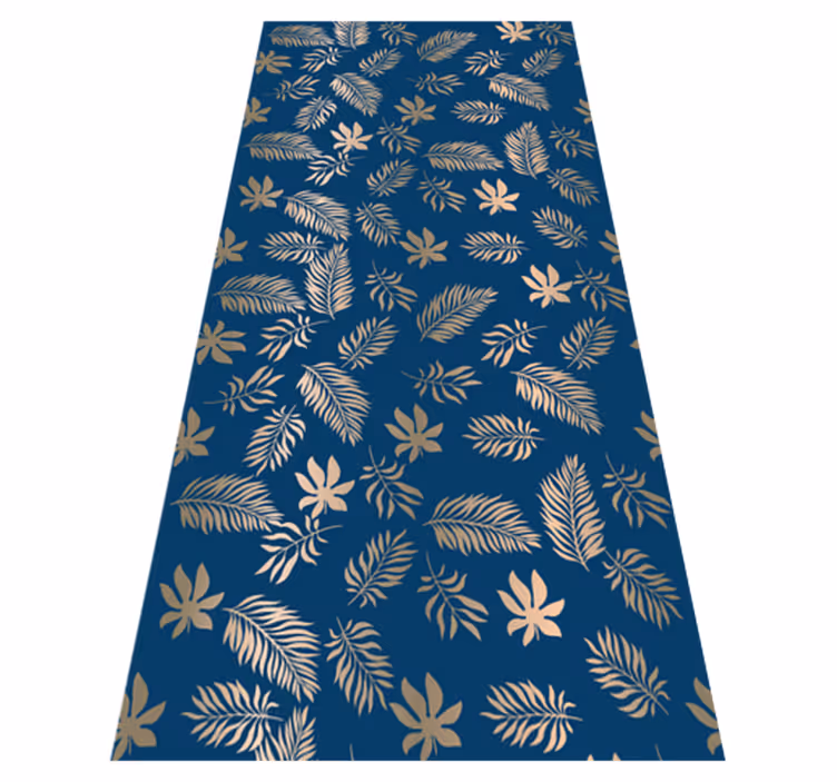 Bedroom carpet in african style blue floral design - TenStickers