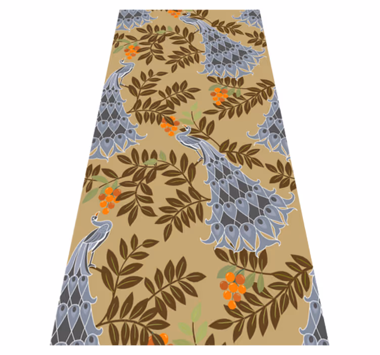 Bedroom carpet in african style gray peacock design - TenStickers
