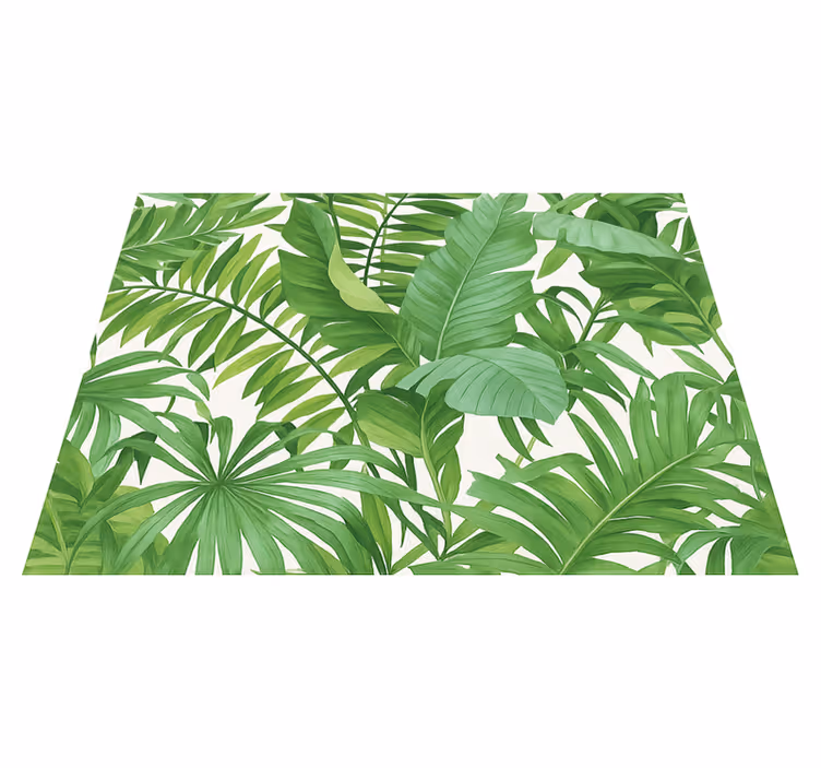 Bedroom carpet with tropical leaves design - TenStickers