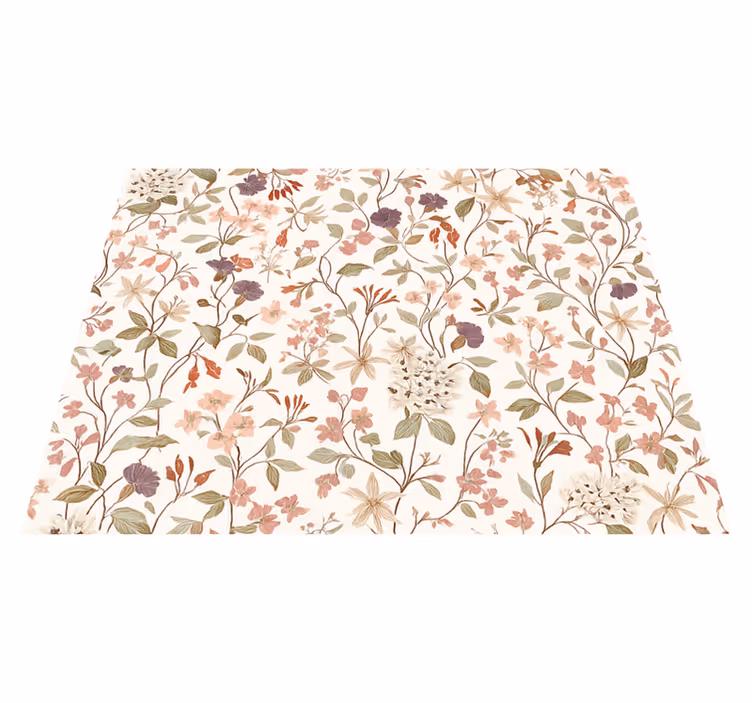 Bedroom carpet with pink floral design - TenStickers