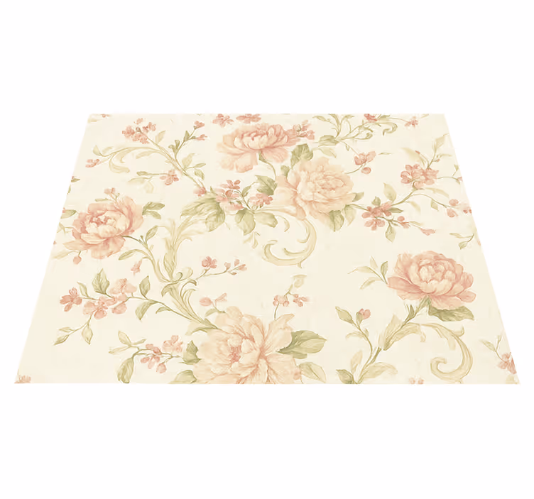Bedroom carpet light pink vintage floral pattern - TenStickers