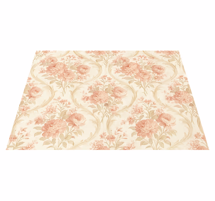 Bedroom carpet vintage light washed floral design - TenStickers