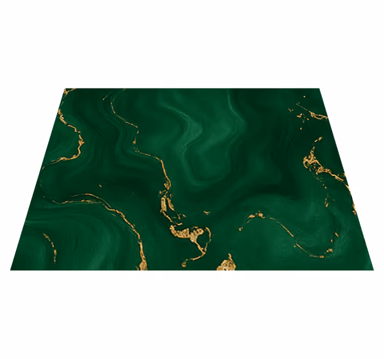 Emerald green with gold marble bedroom carpet - TenStickers