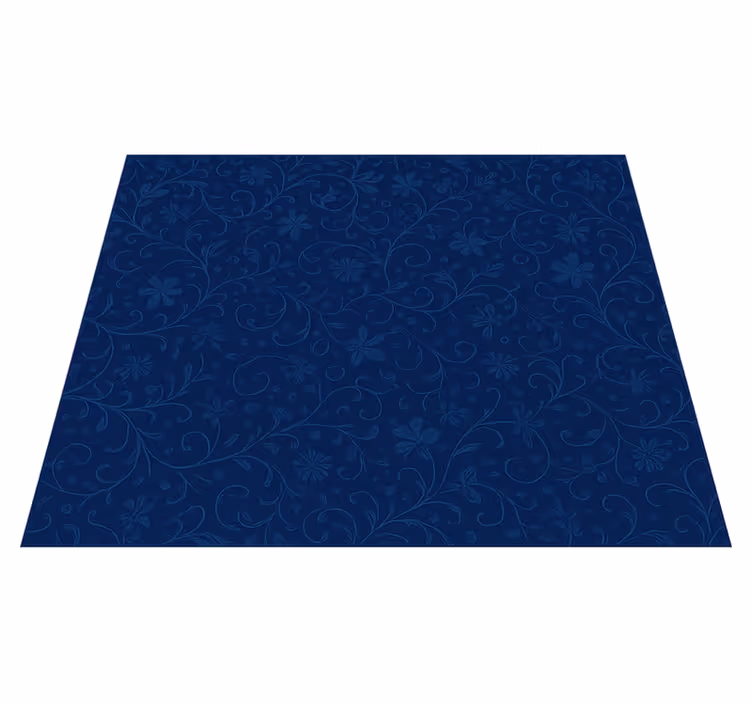 Navy blue flower motif bedroom carpet - TenStickers