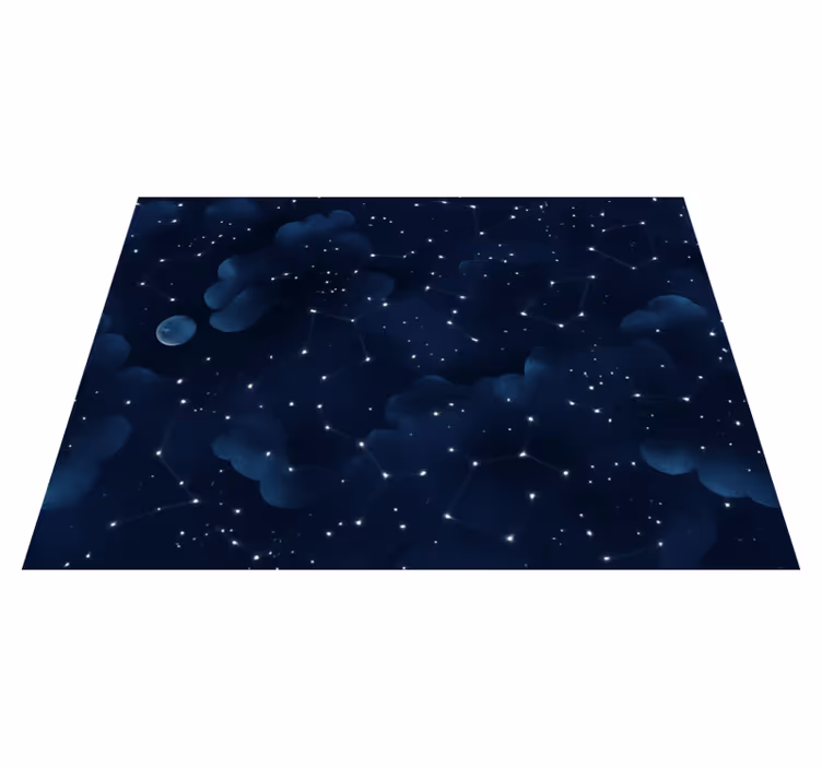 Bedroom carpet navy blue sky with stars design - TenStickers