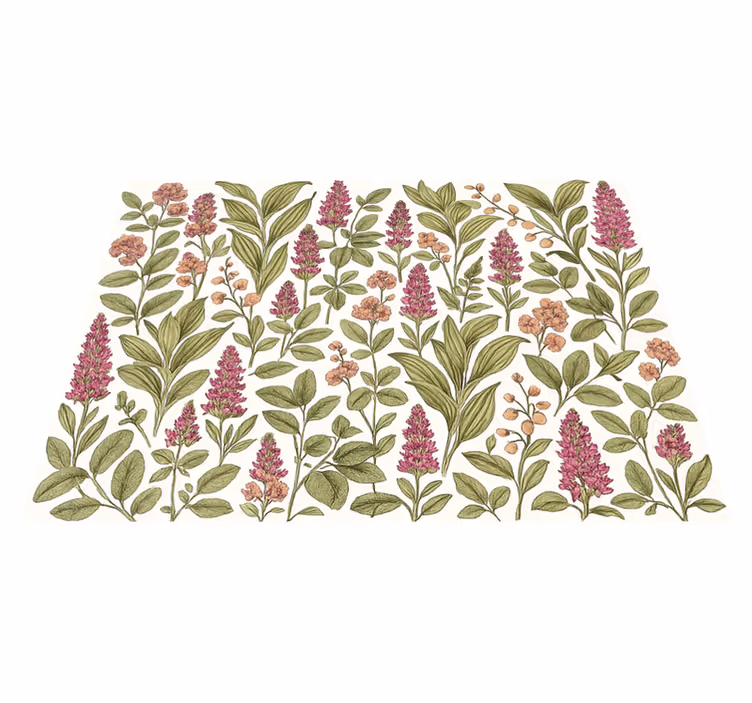 Colorful botanical pattern bedroom carpet - TenStickers