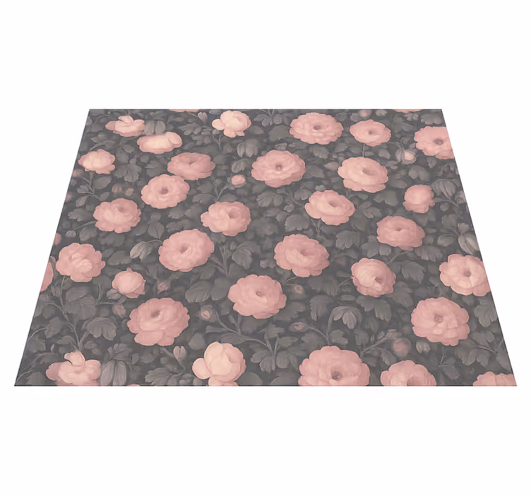 Bedroom carpet in vintage pink floral design - TenStickers
