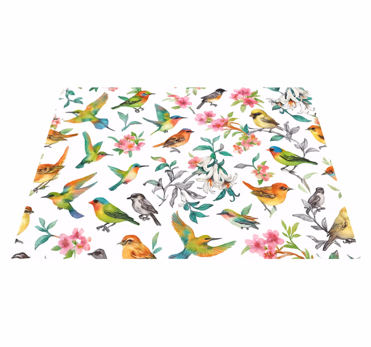Colorful nature with birds bedroom carpet - TenStickers