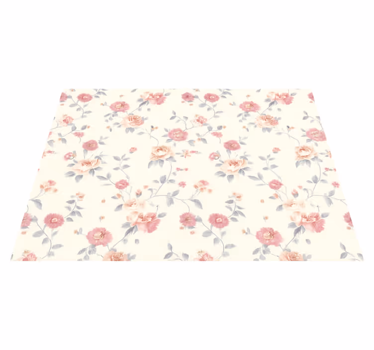 Bedroom carpet with floral textile print - TenStickers