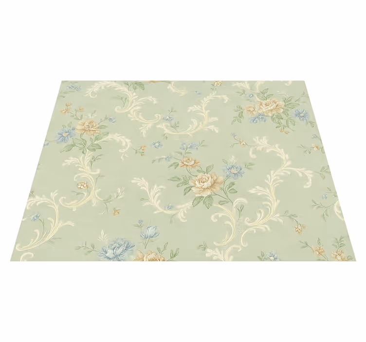 Bedroom carpet with old vintage floral design - TenStickers