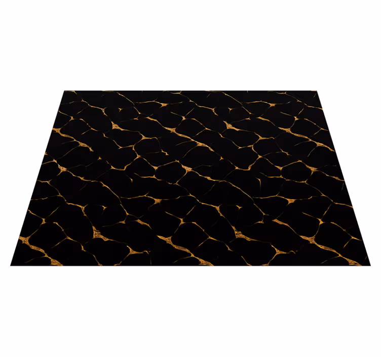 Bedroom carpet black marble with gold veins - TenStickers