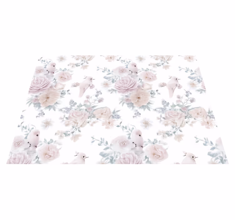Bedroom carpet grey elegant floral design - TenStickers