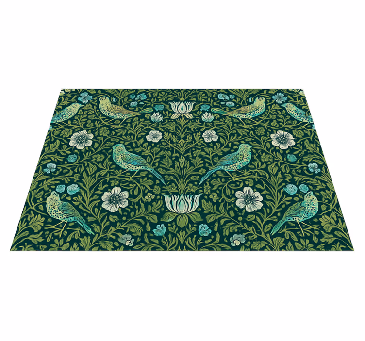 Bedroom carpet with ornamental floral and bird - TenStickers