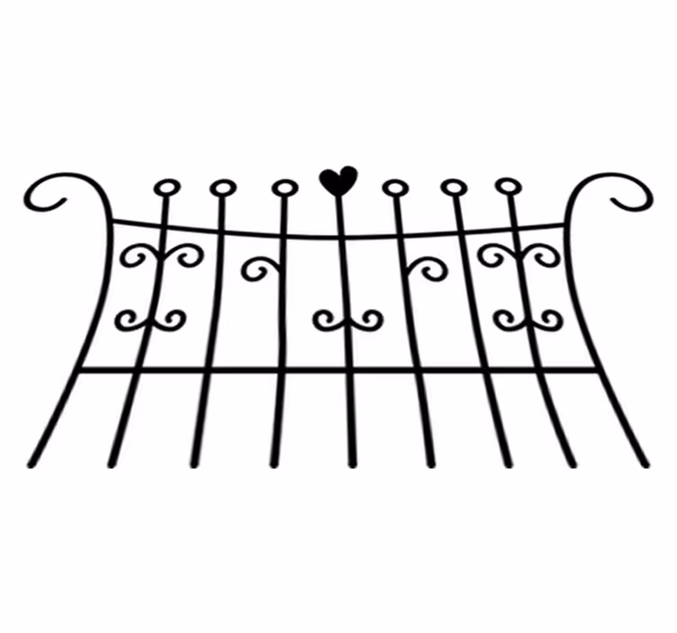 Bedroom carpet with heart fence design - TenStickers