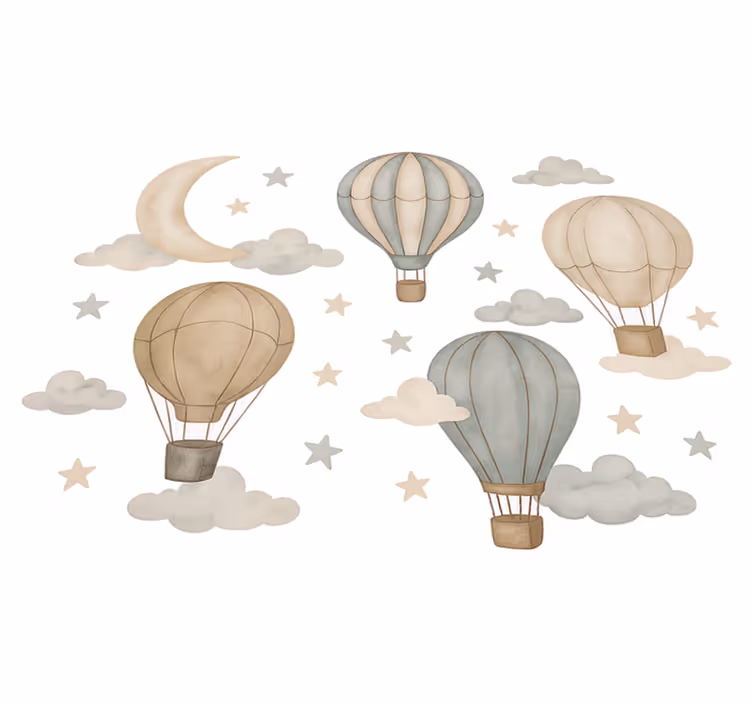 Starry balloons bedroom carpet - TenStickers