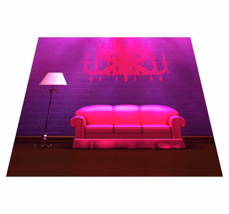 Bedroom carpet decorative vinyl sofa and lamp - TenStickers