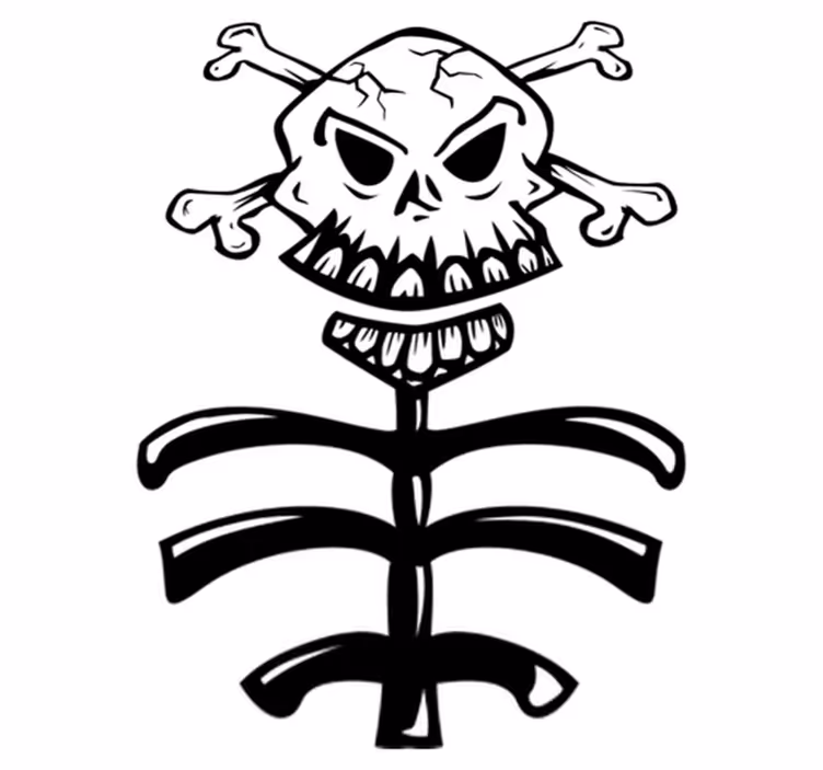Bedroom carpet skull and trunk decorative vinyl - TenStickers
