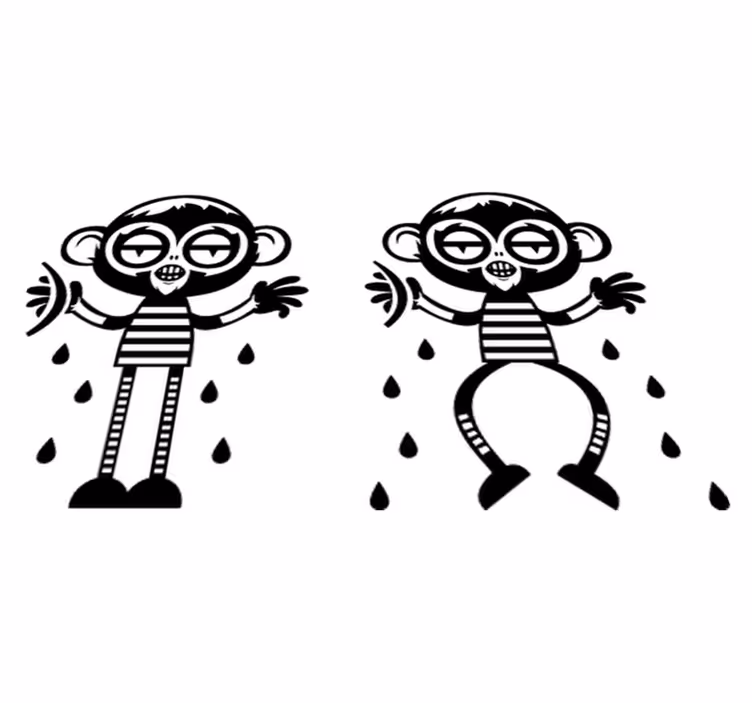Bedroom carpet decorative vinyl monkey couple - TenStickers