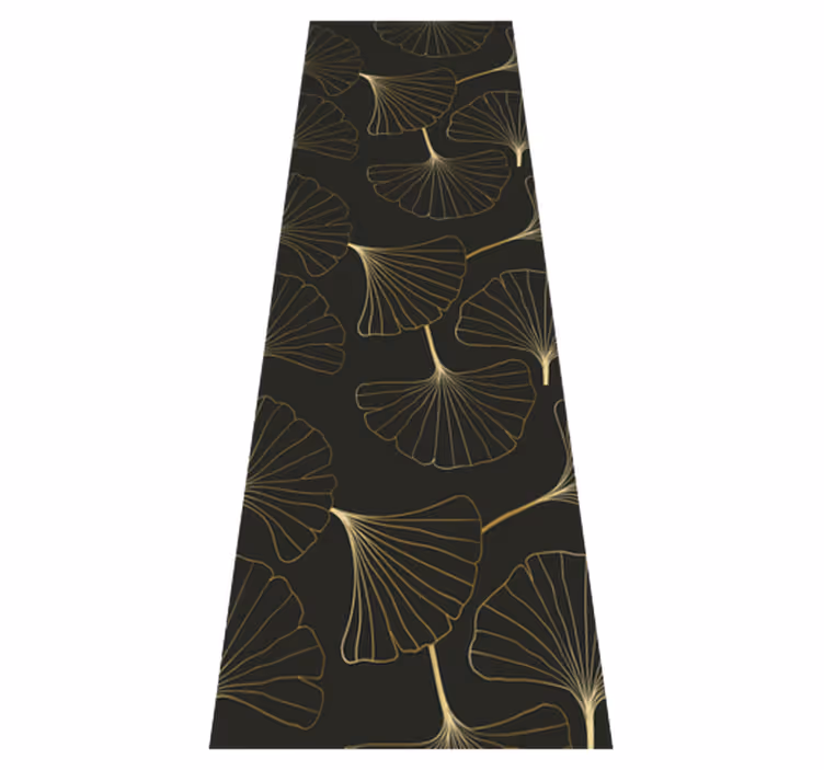 Office carpet ginkgo leaves charcoal gold - TenStickers