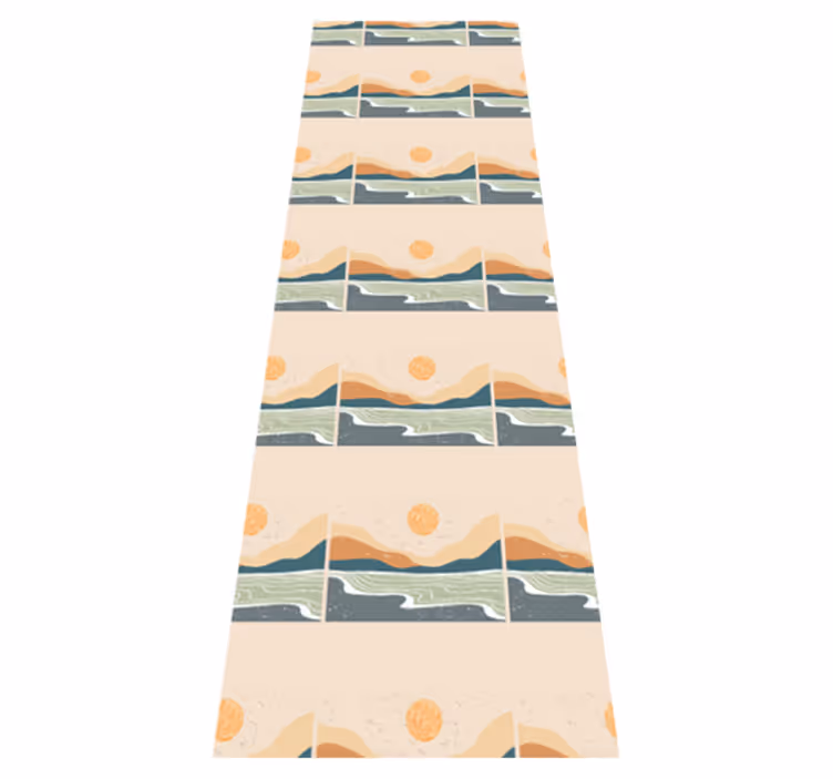 Office carpet abstract sunset mountains design - TenStickers