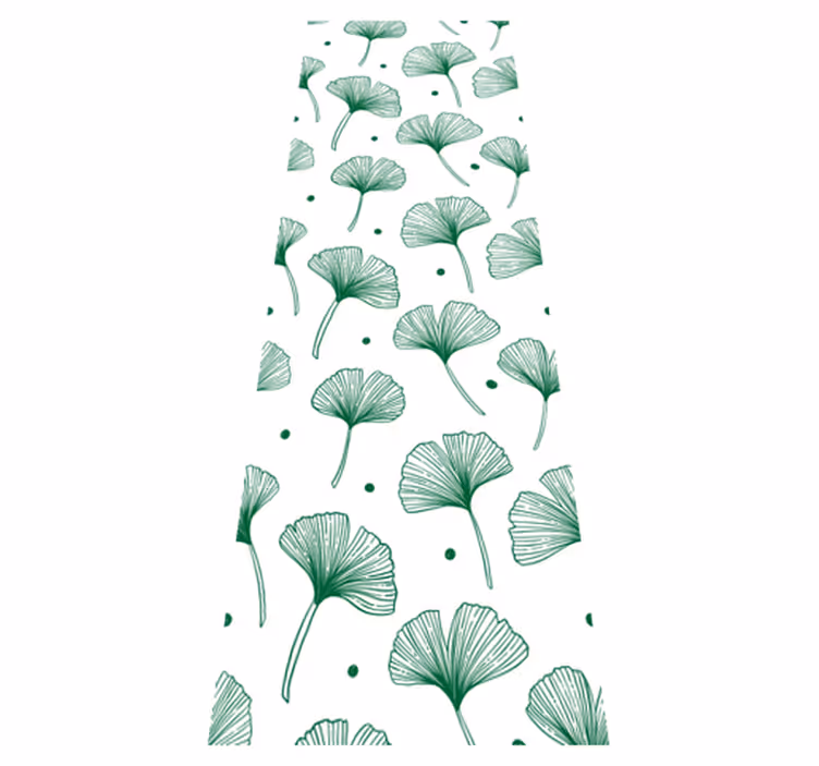 Office carpet with large green ginkgo leaves - TenStickers