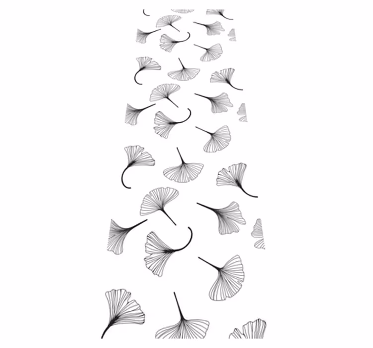 Office carpet ginkgo leaves black design - TenStickers