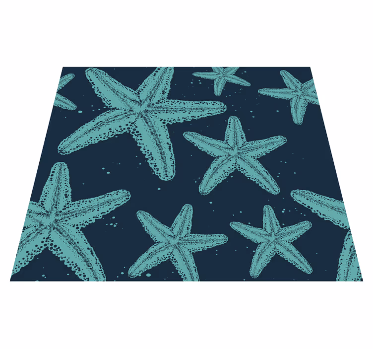 Bedroom carpet in starfish blue tones - TenStickers