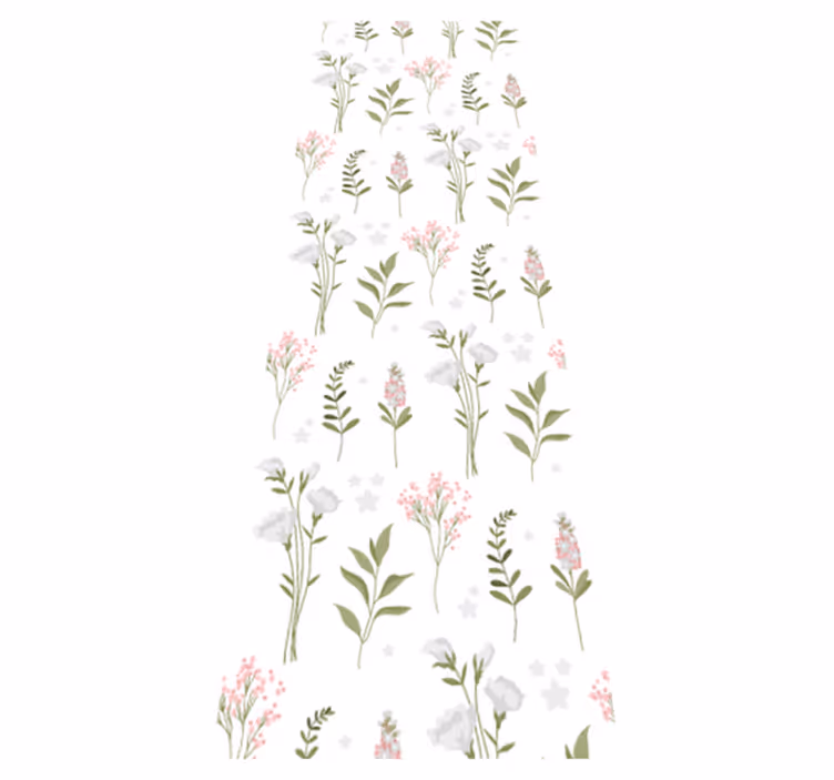 Bedroom carpet with minimalistic wildflower design - TenStickers
