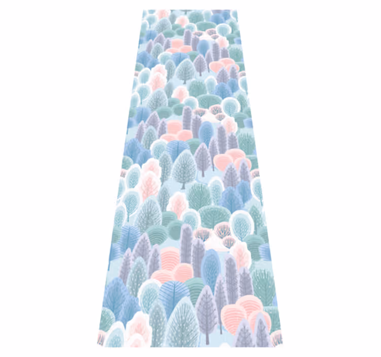 Pastel color winter forest pattern bedroom carpet - TenStickers