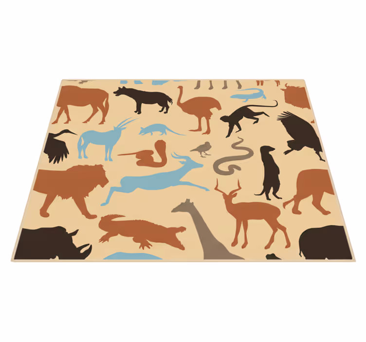 Bedroom carpet with silhouette safari animals - TenStickers