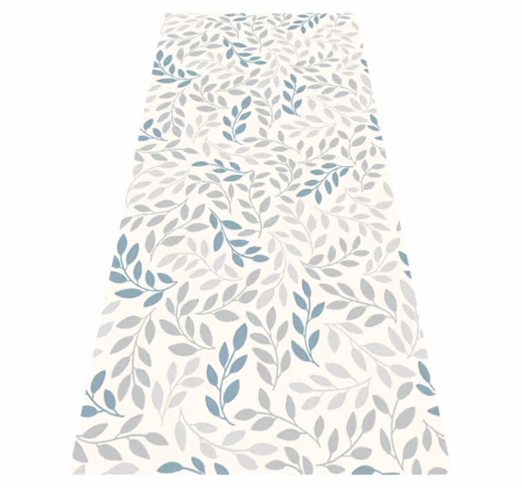 Blue ombre on small leaves bedroom carpet - TenStickers