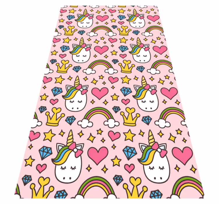 Cute rainbows and unicorns bedroom carpet - TenStickers