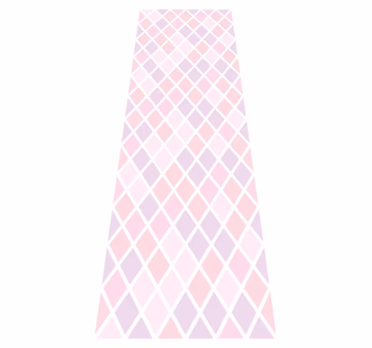 Bedroom carpet in pink and white rhombus design - TenStickers