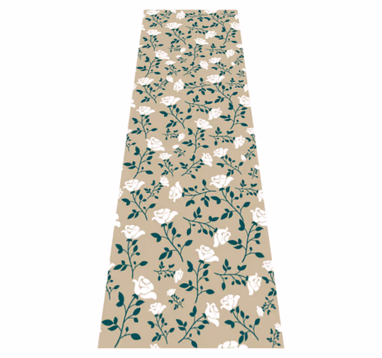 Bedroom carpet with white vintage rose pattern - TenStickers