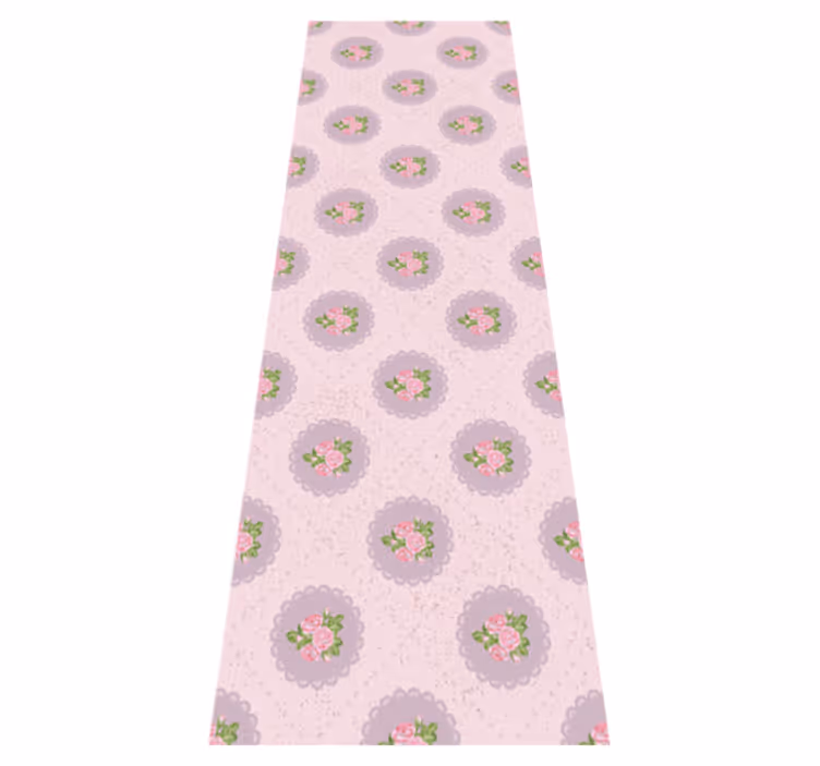 Shabby chic pink squared pattern bedroom carpet - TenStickers