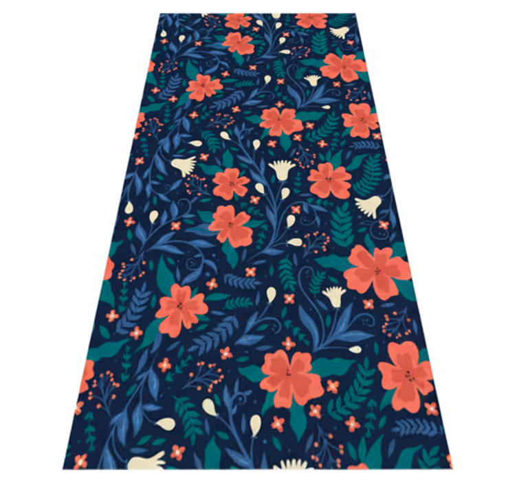 Bedroom carpet with nordic style floral design - TenStickers