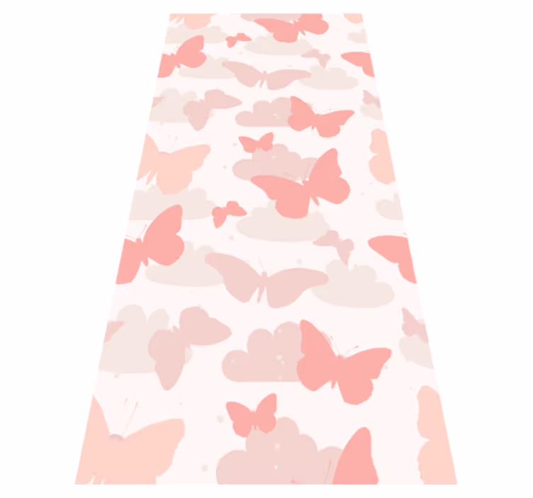 Bedroom carpet with pastel butterfly pattern - TenStickers