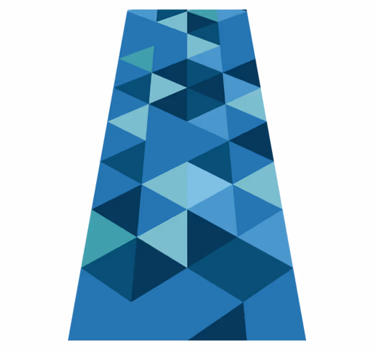 Bedroom carpet geometric squares in blue - TenStickers