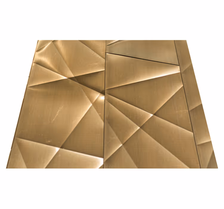 Bedroom carpet with 3d golden polygon design - TenStickers