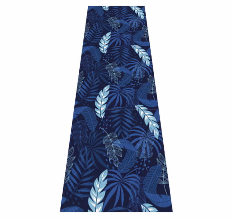Bedroom carpet in blue maranta and panther design - TenStickers