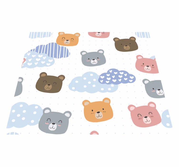 Bedroom carpet with minimalistic bear smile design - TenStickers
