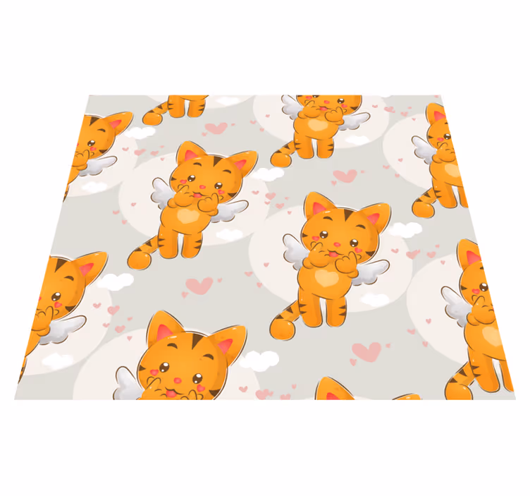 Bedroom carpet with adorable flying kittens - TenStickers