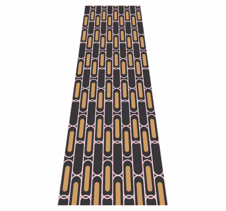 Bedroom carpet in brown and pink geometric design - TenStickers