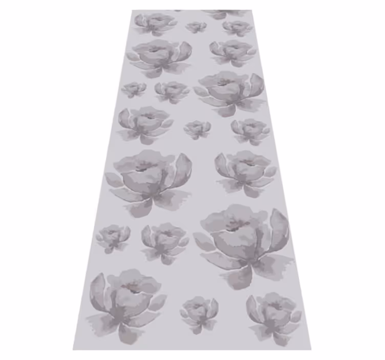 Bedroom carpet in gray 80's floral design - TenStickers