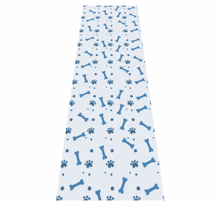 Bedroom carpet with blue dog bones pattern - TenStickers